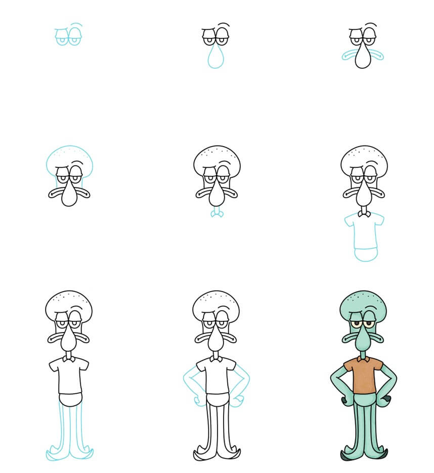 Squidward Drawing Ideas