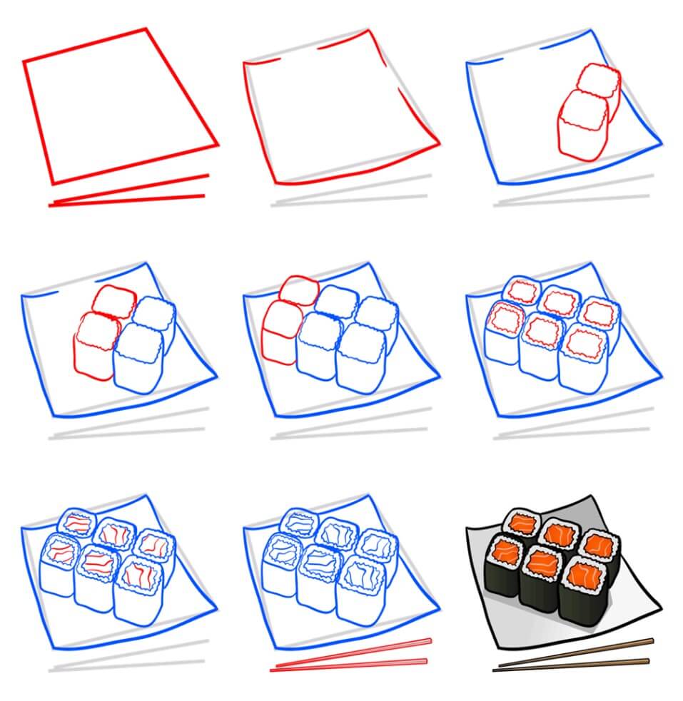 Sushi Drawing Ideas