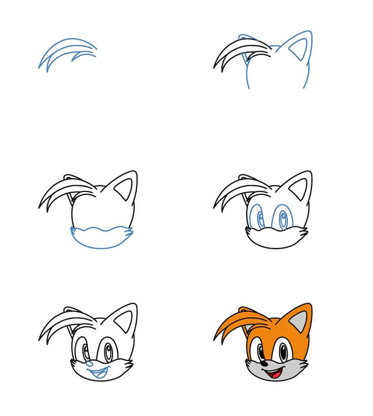 Tails head (2) Drawing Ideas