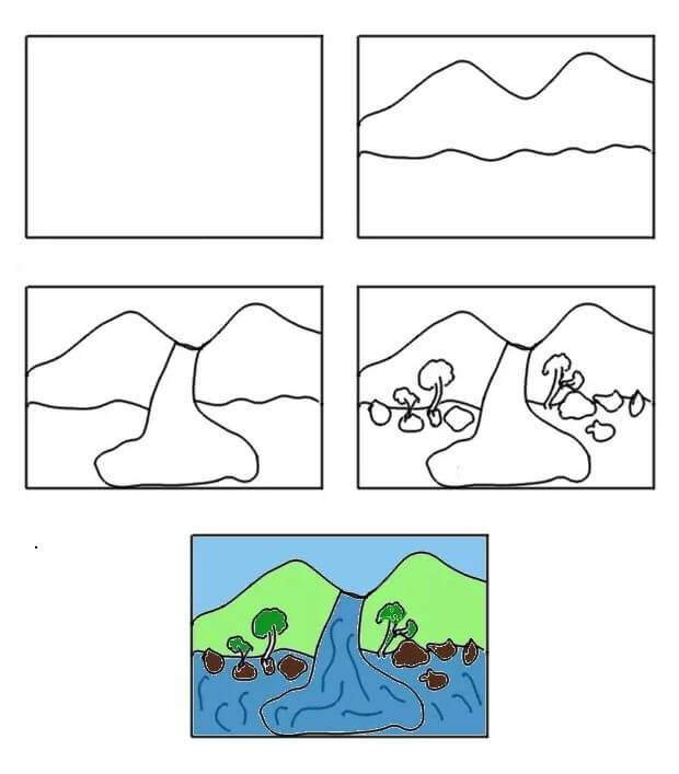 Waterfall idea (11) Drawing Ideas