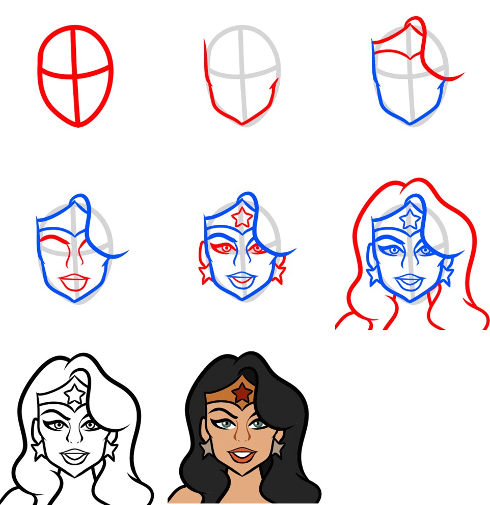 Wonder Woman head (1) Drawing Ideas