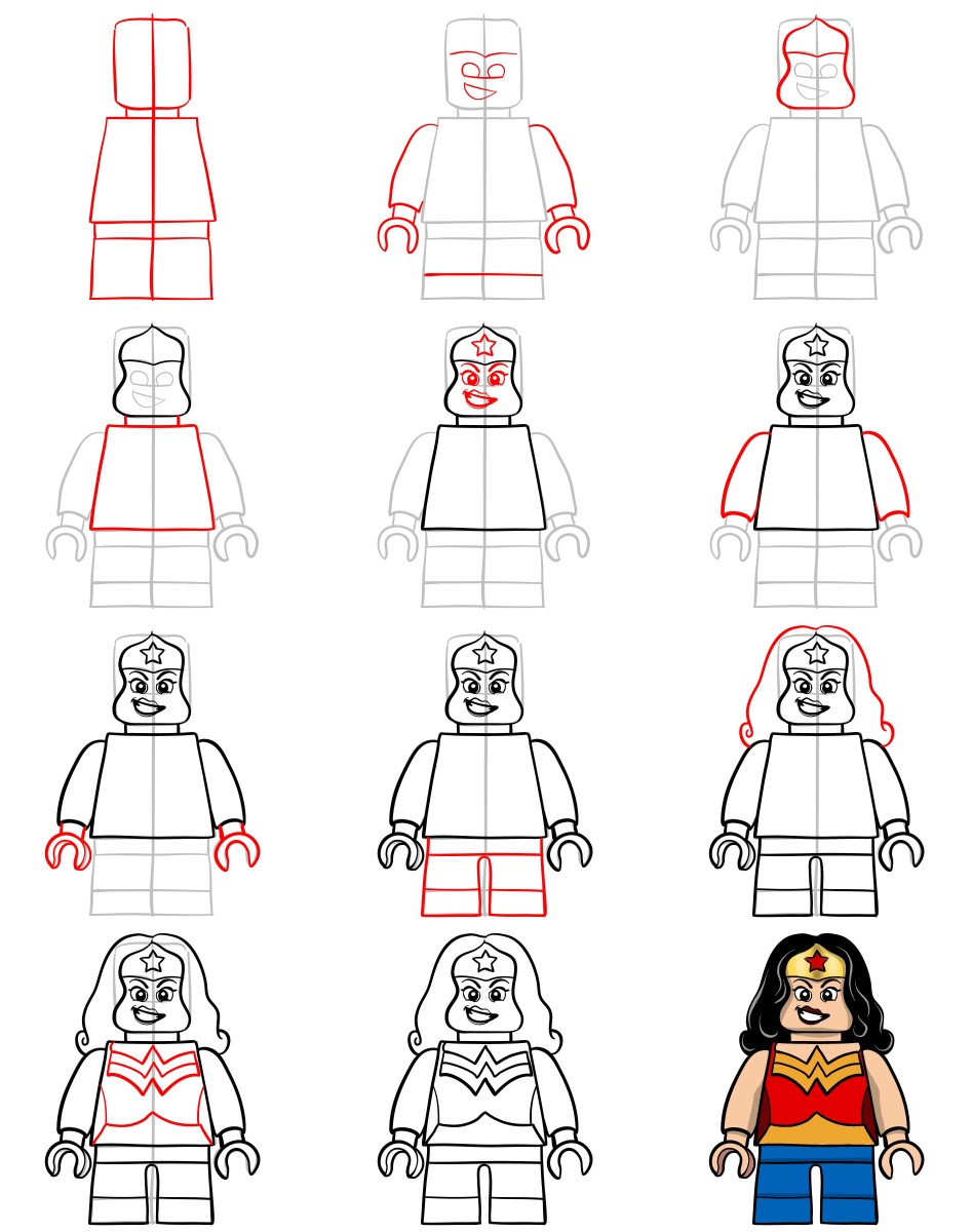 Wonder Woman lego Drawing Ideas