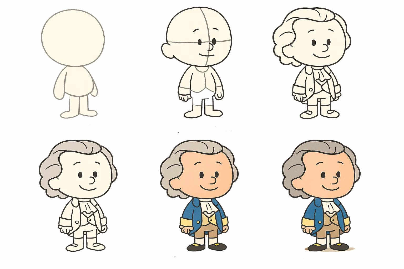 Alexander Hamilton Chibi Style Drawing Ideas