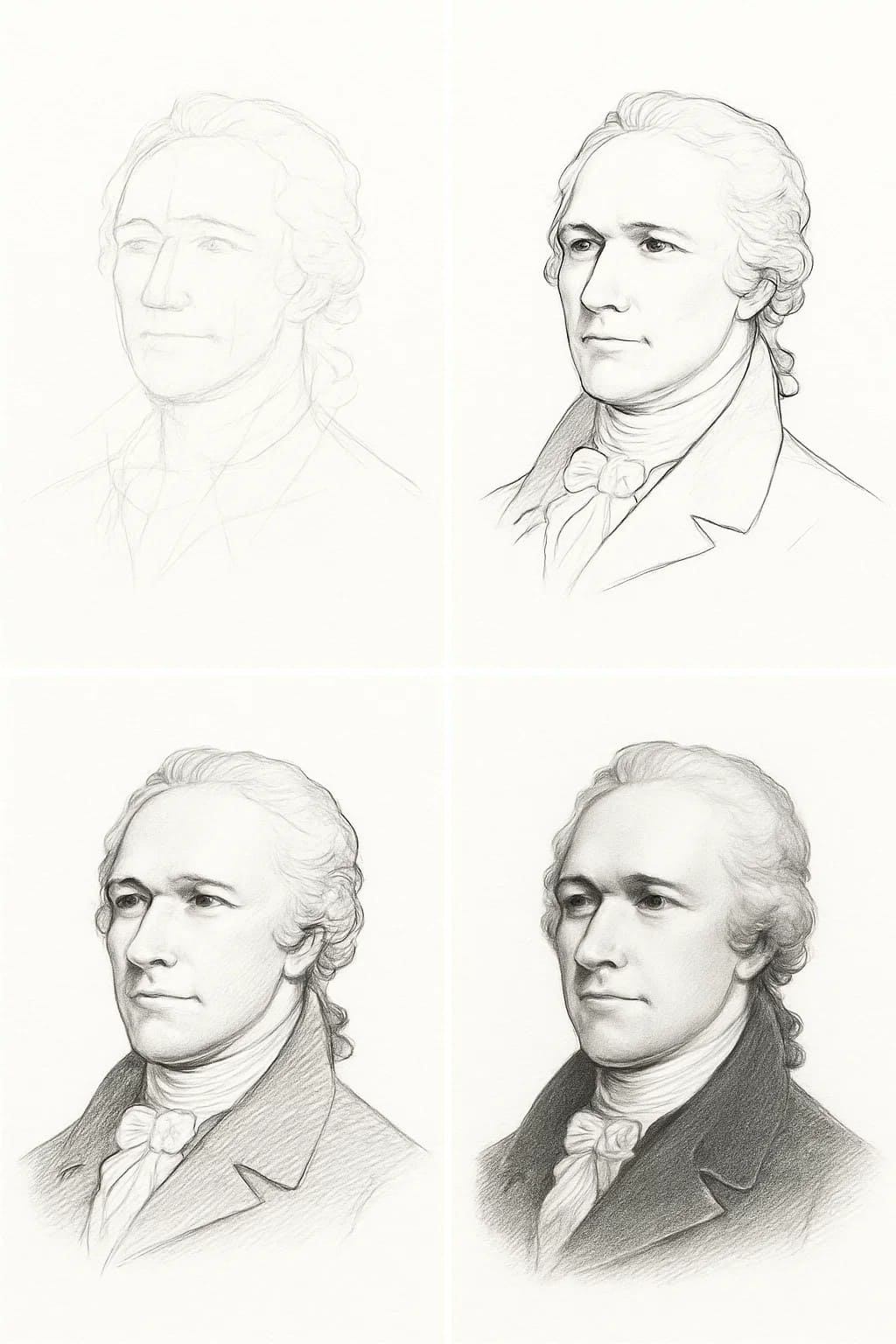 Alexander Hamilton Realistic Style Drawing Ideas