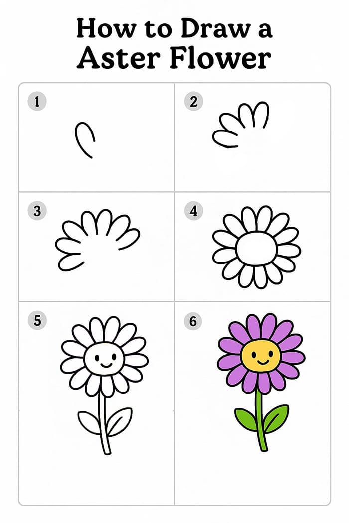 Aster Cartoon Drawing Ideas