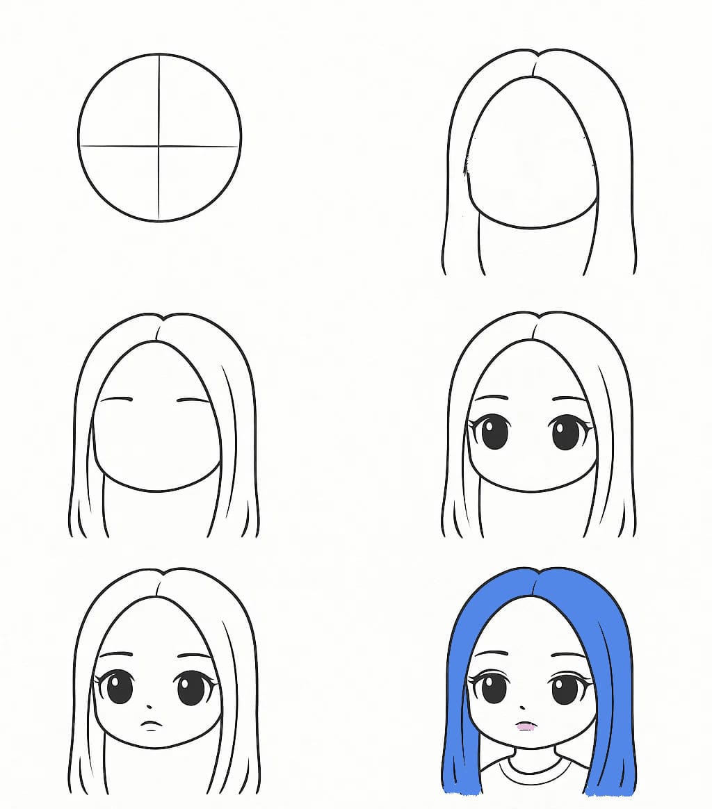 Billie Eilish Chibi Head Drawing Ideas