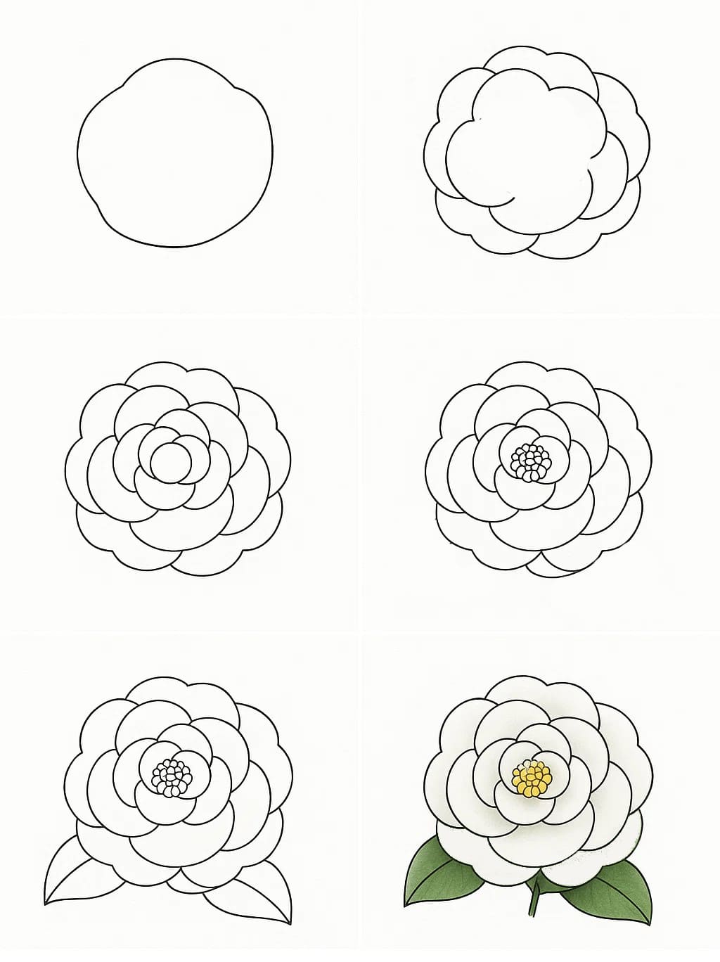 Camellia Beautiful Drawing Ideas