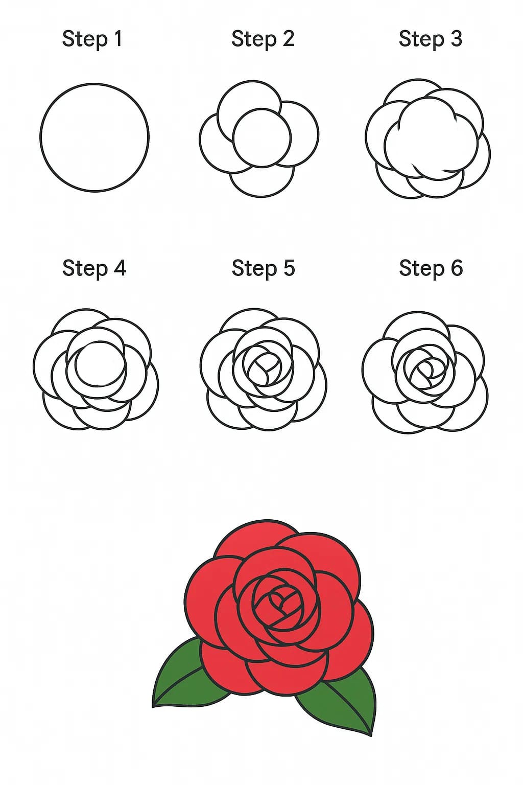 Camellia For Kids Drawing Ideas