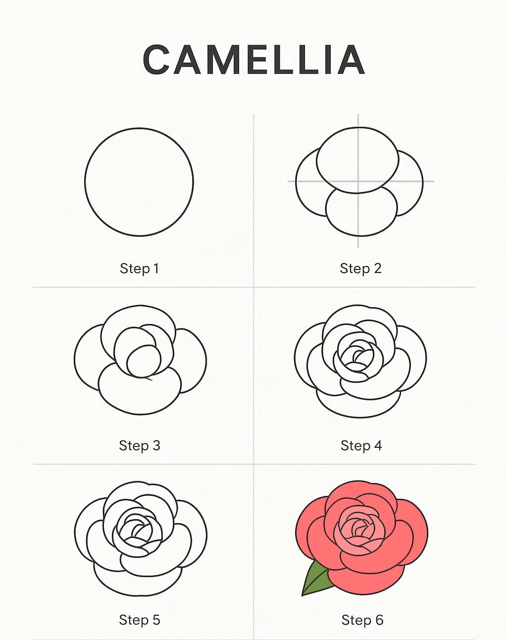 Camellia Image Drawing Ideas