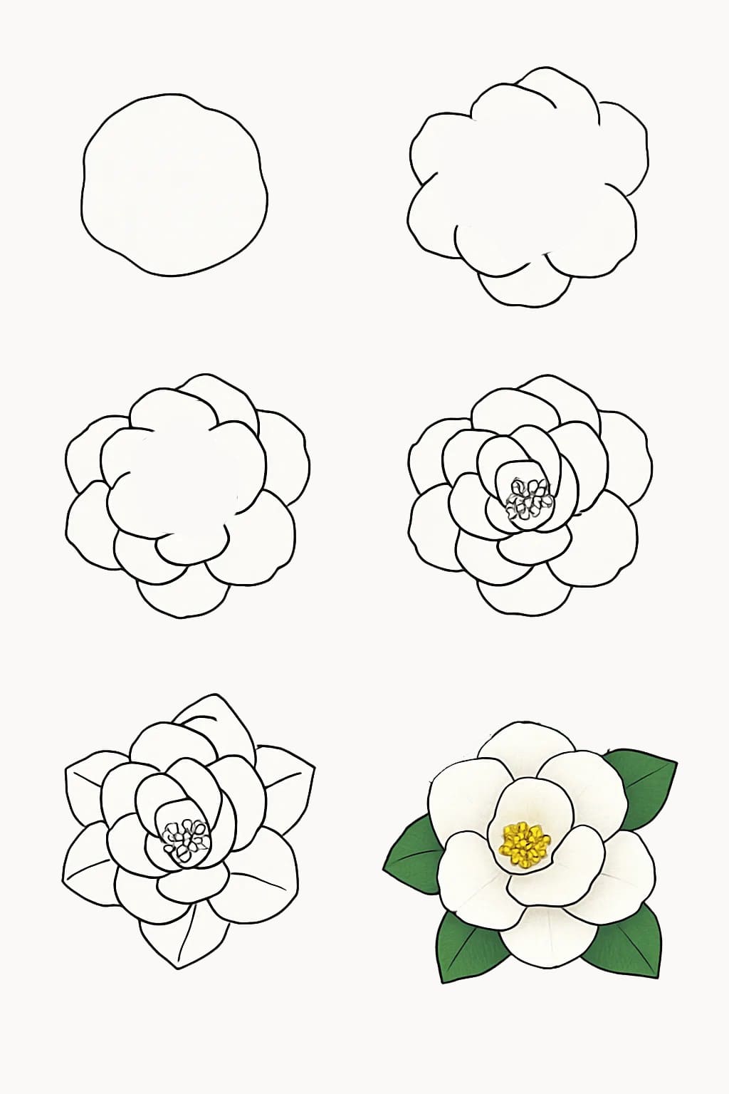 Camellia White Drawing Ideas