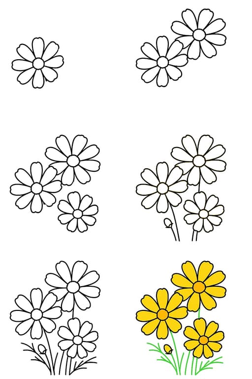 Cosmos Bright Drawing Ideas