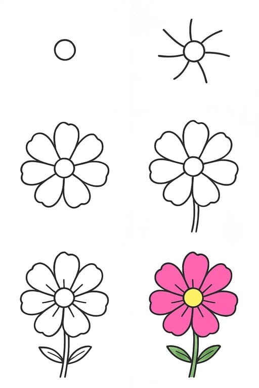 Cosmos Cartoon Drawing Ideas