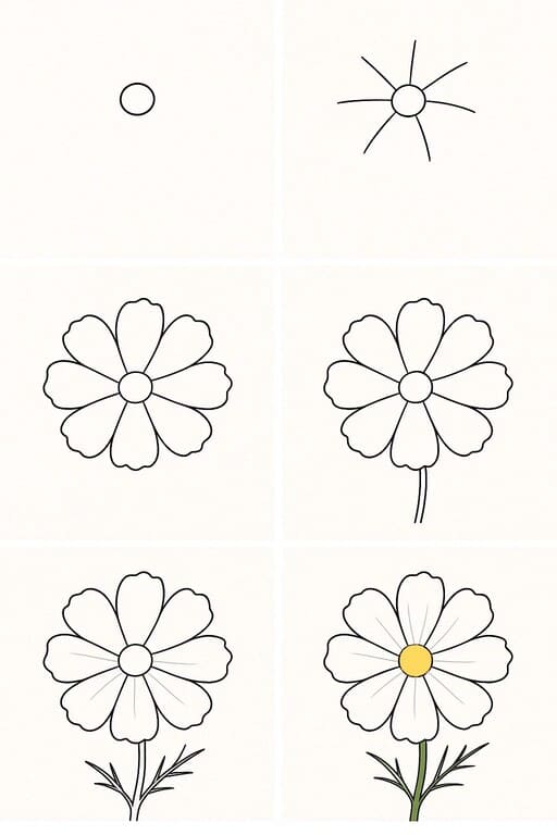 Cosmos Easy Drawing Ideas