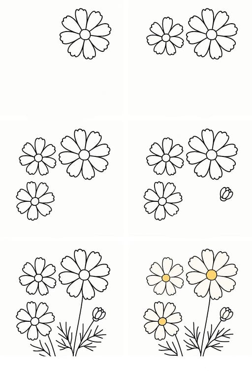 Cosmos Fresh Drawing Ideas