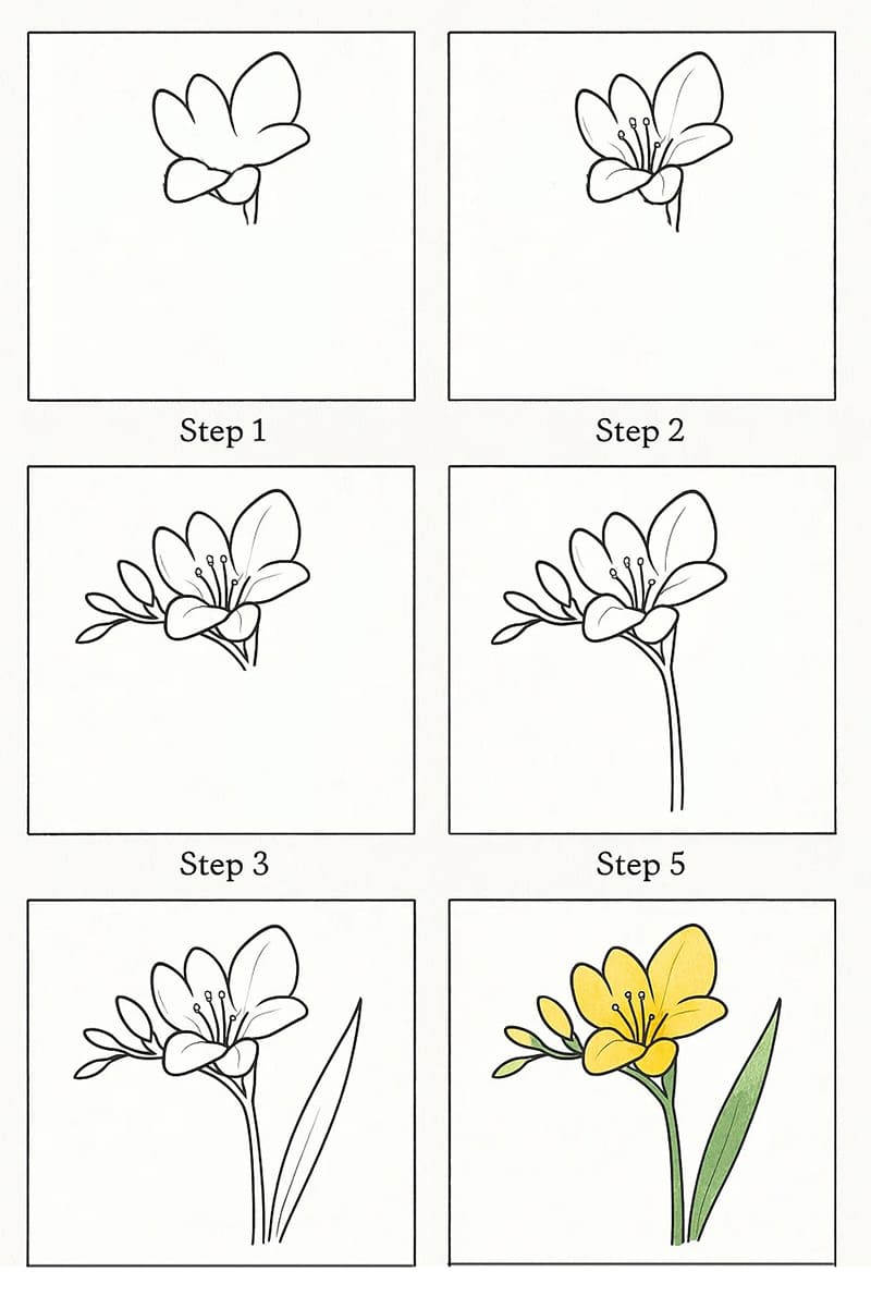 Freesia Gorgeous Drawing Ideas