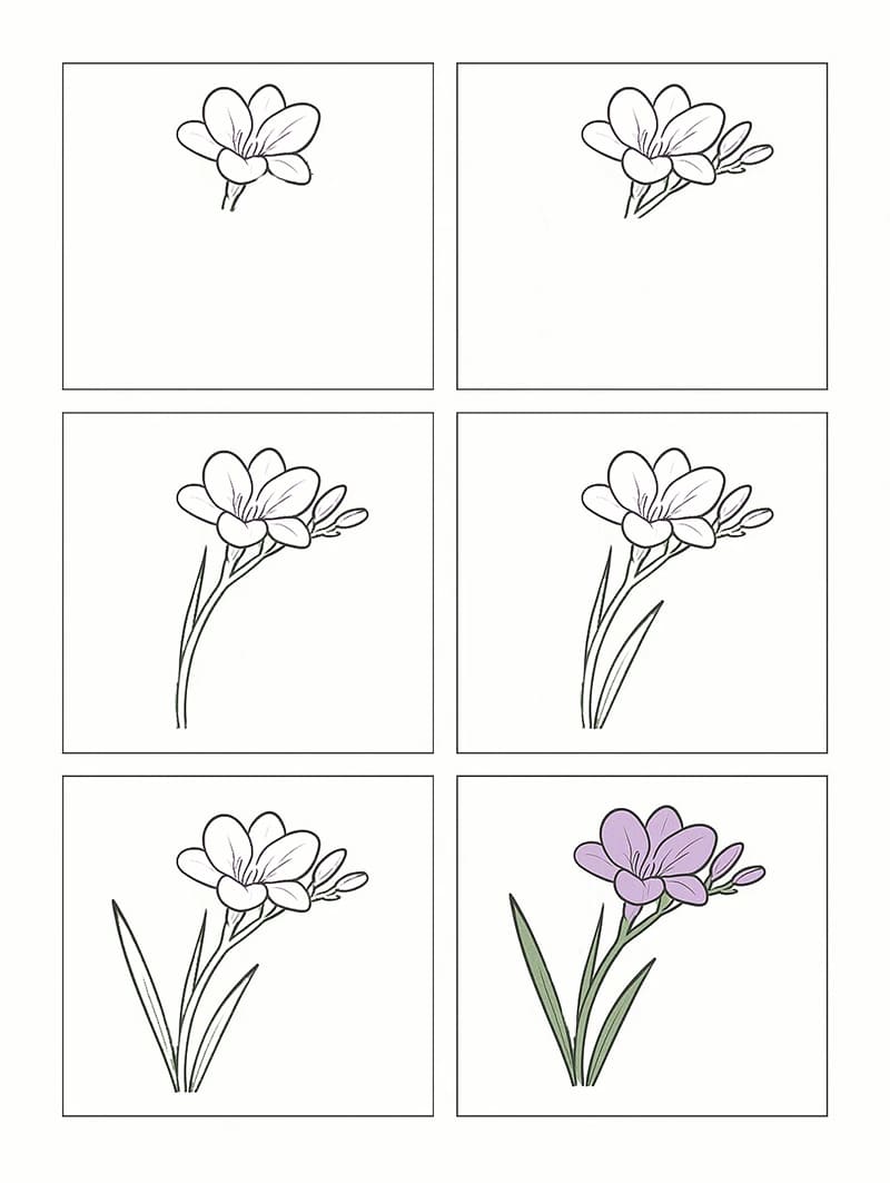 Freesia Image Drawing Ideas