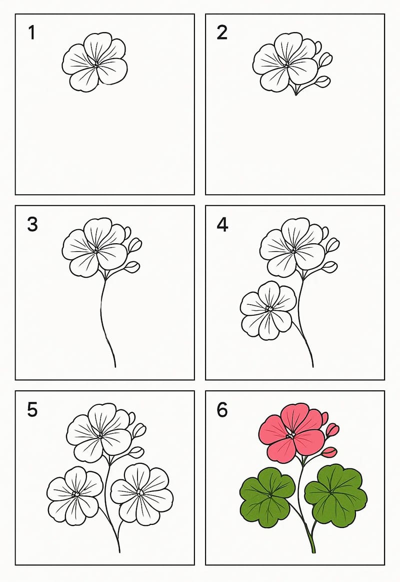 Geranium Drawing Drawing Ideas