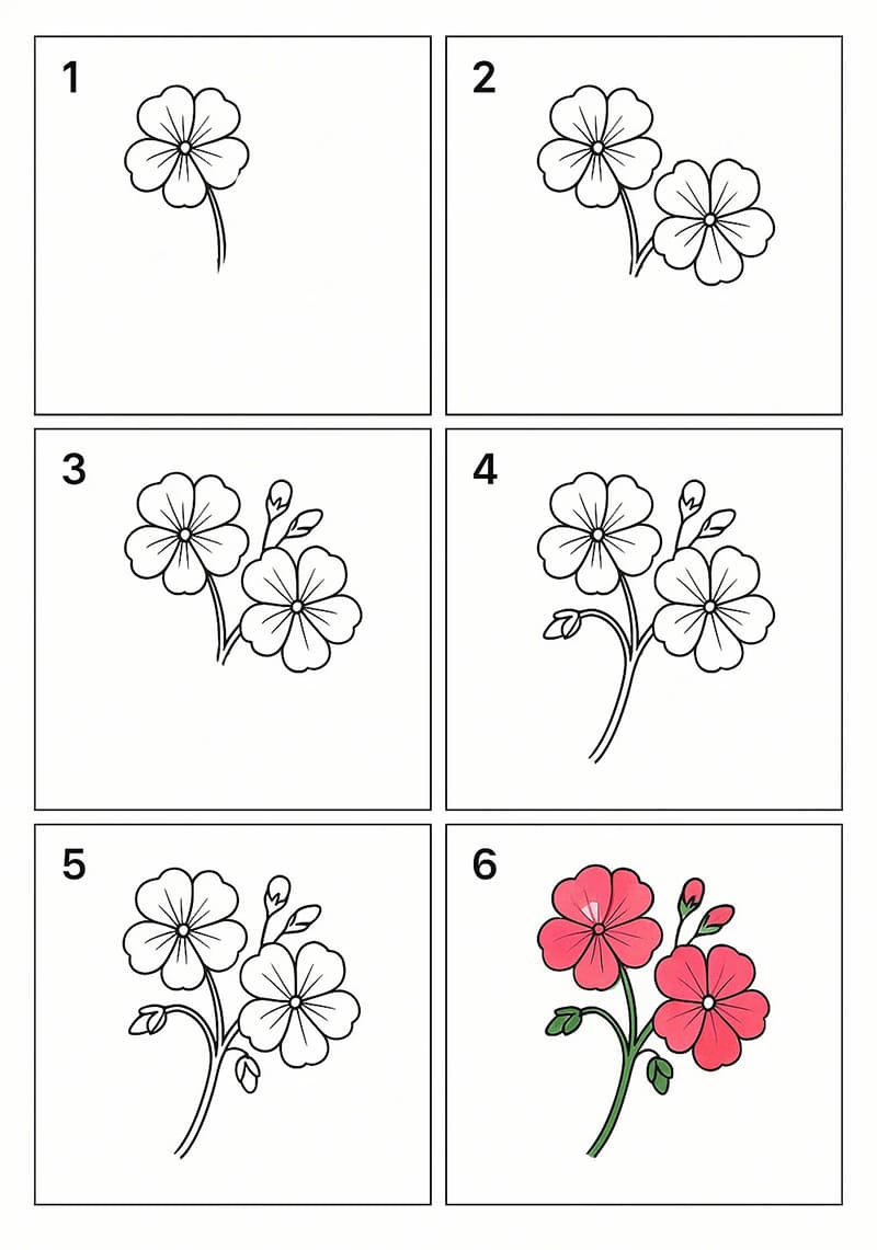 Geranium Image Drawing Ideas