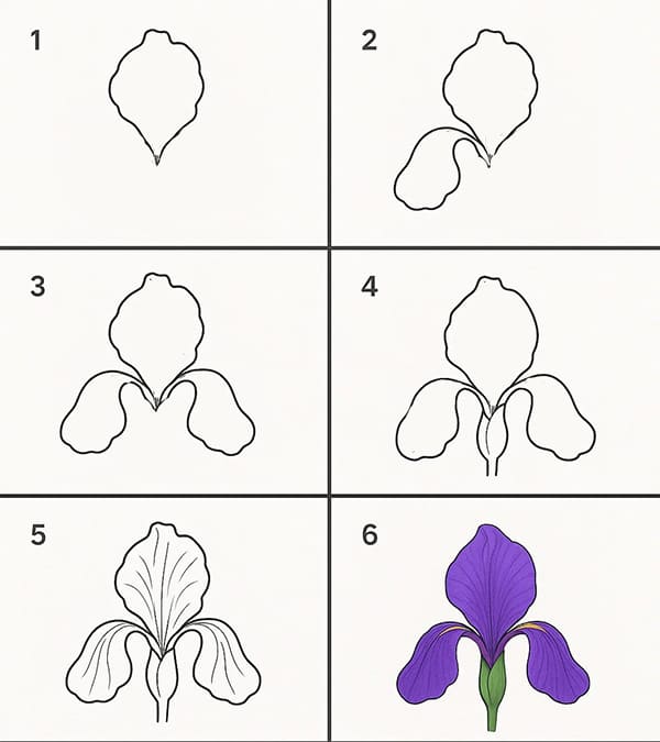 Iris Purple Drawing Ideas