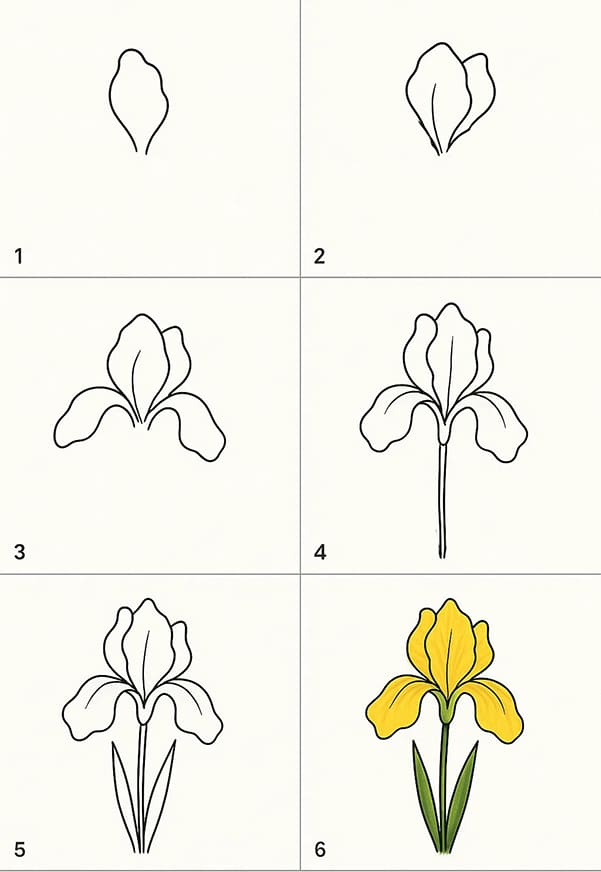 Iris Yellow Drawing Ideas