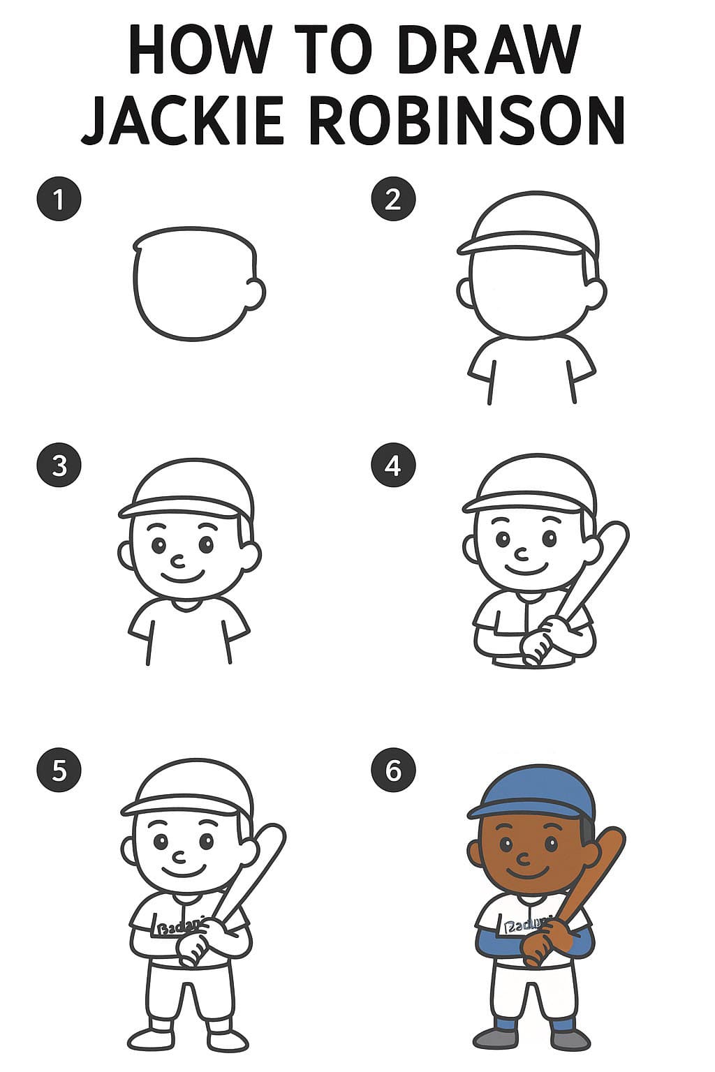 Jackie Robinson Cartoon Drawing Ideas