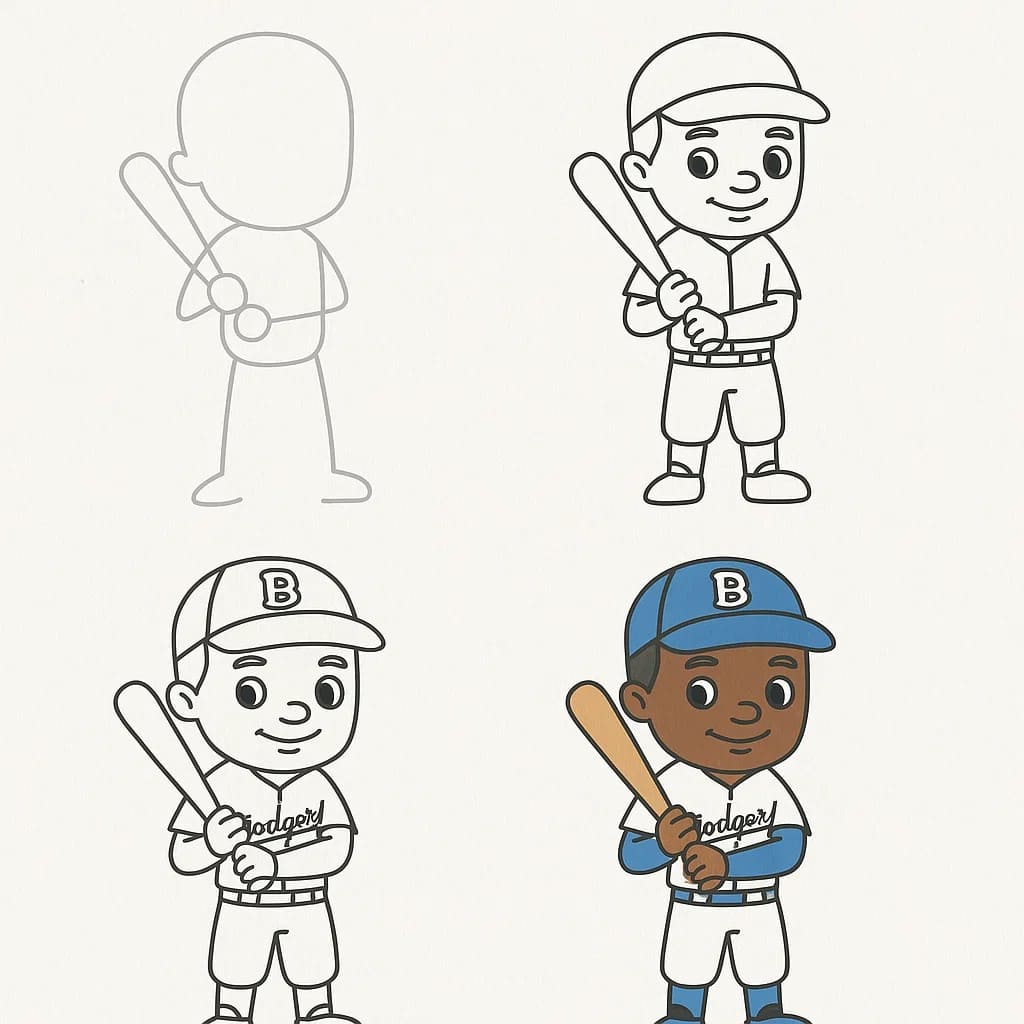 Jackie Robinson Chibi Drawing Ideas