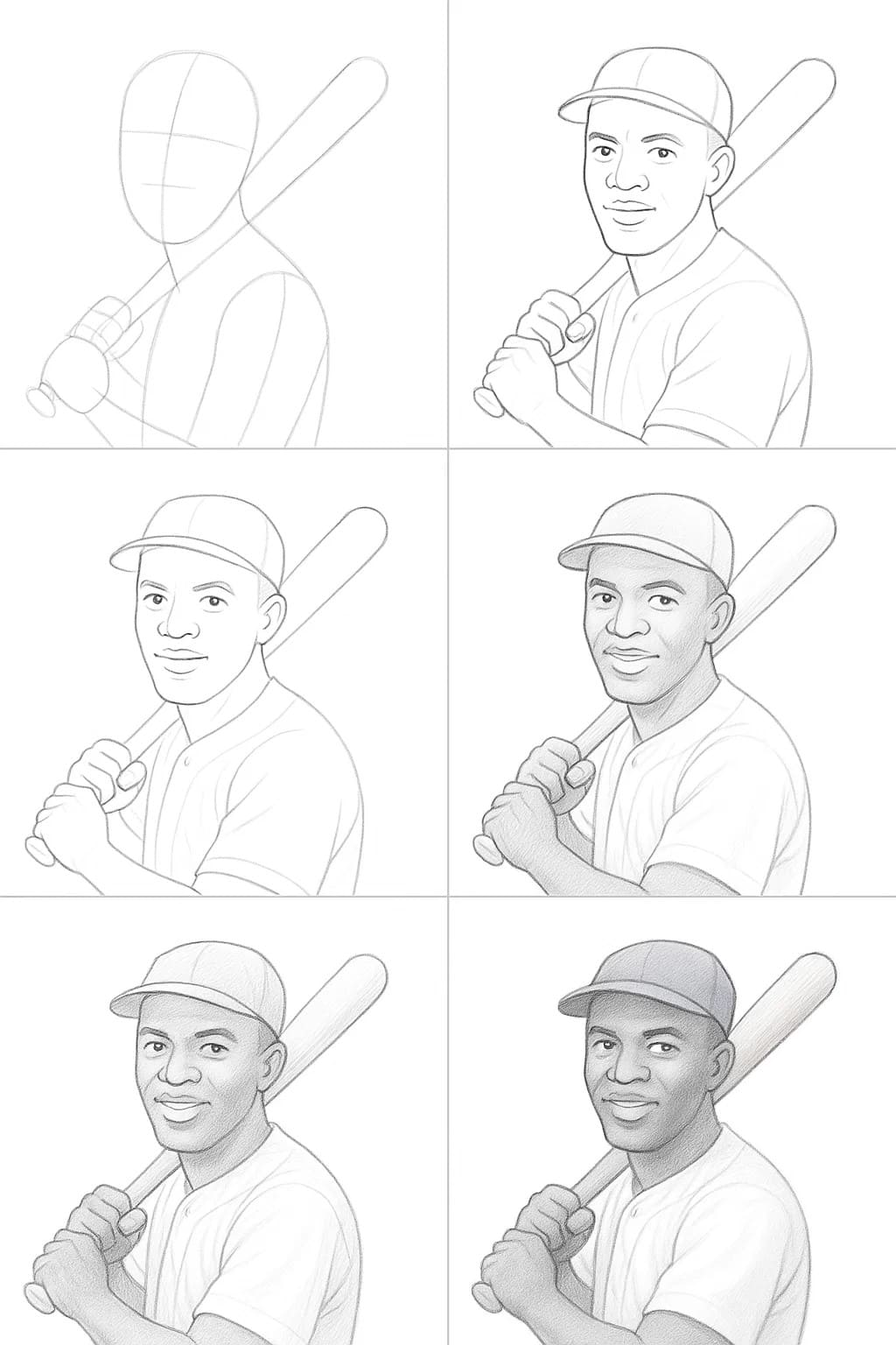 Jackie Robinson Sketch Drawing Ideas
