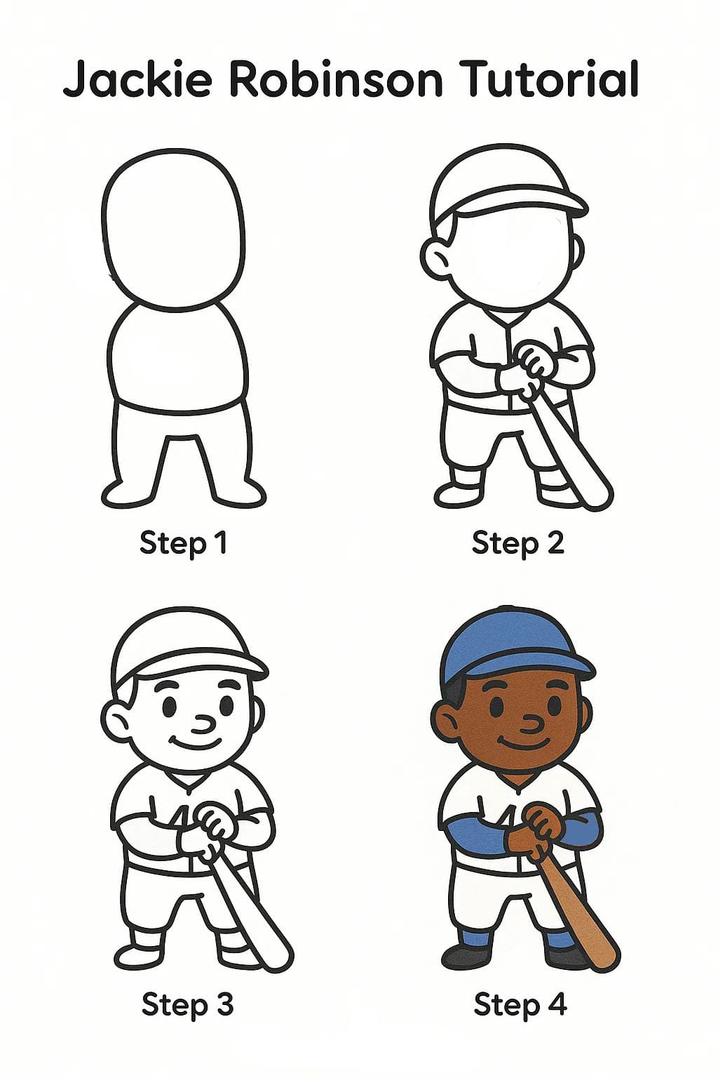 Jackie Robinson Standing Drawing Ideas