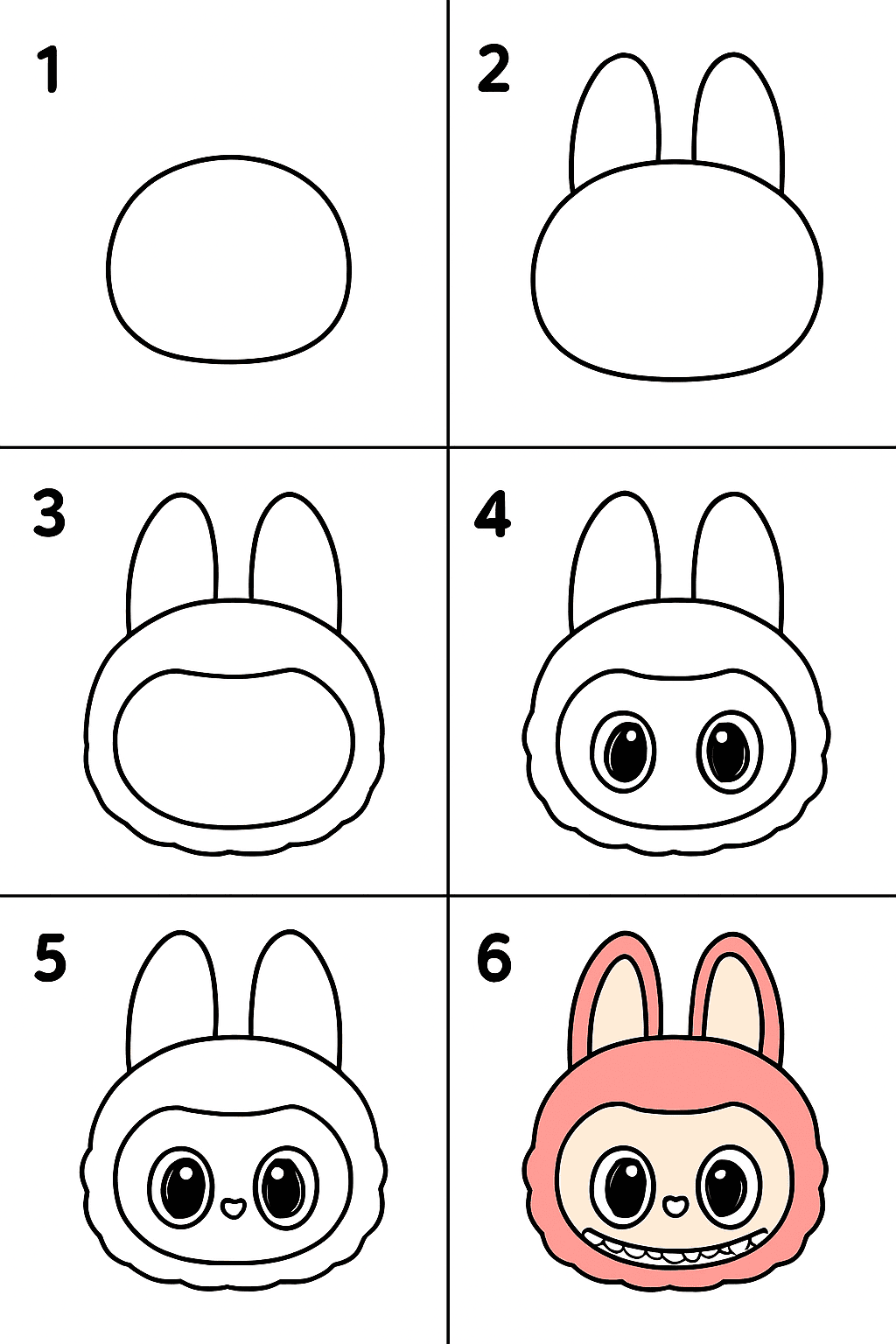 Labubu Face Drawing Ideas