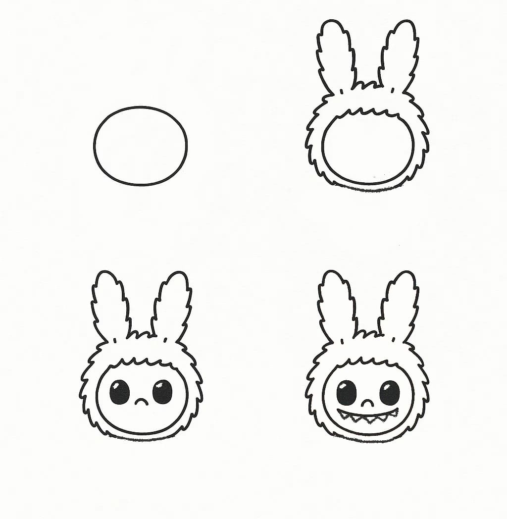 Labubu Head Drawing Ideas