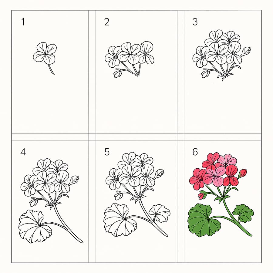 Geranium Drawing Ideas