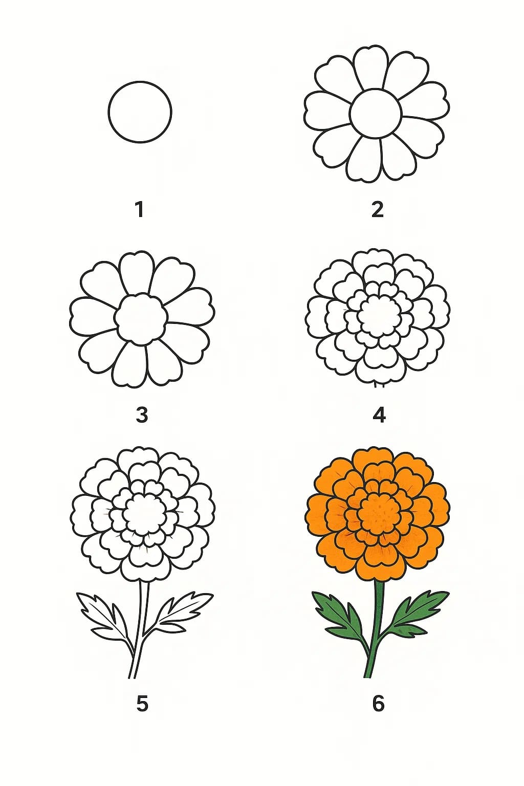 Marigold Nice Drawing Ideas