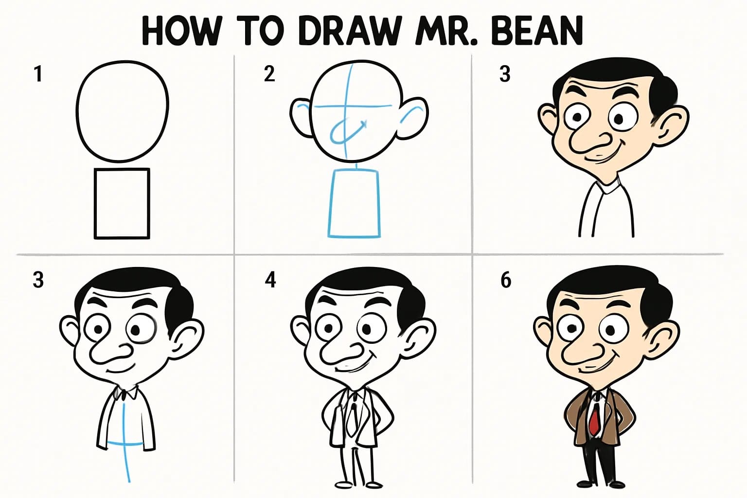 Mr. Bean Easy Drawing Ideas