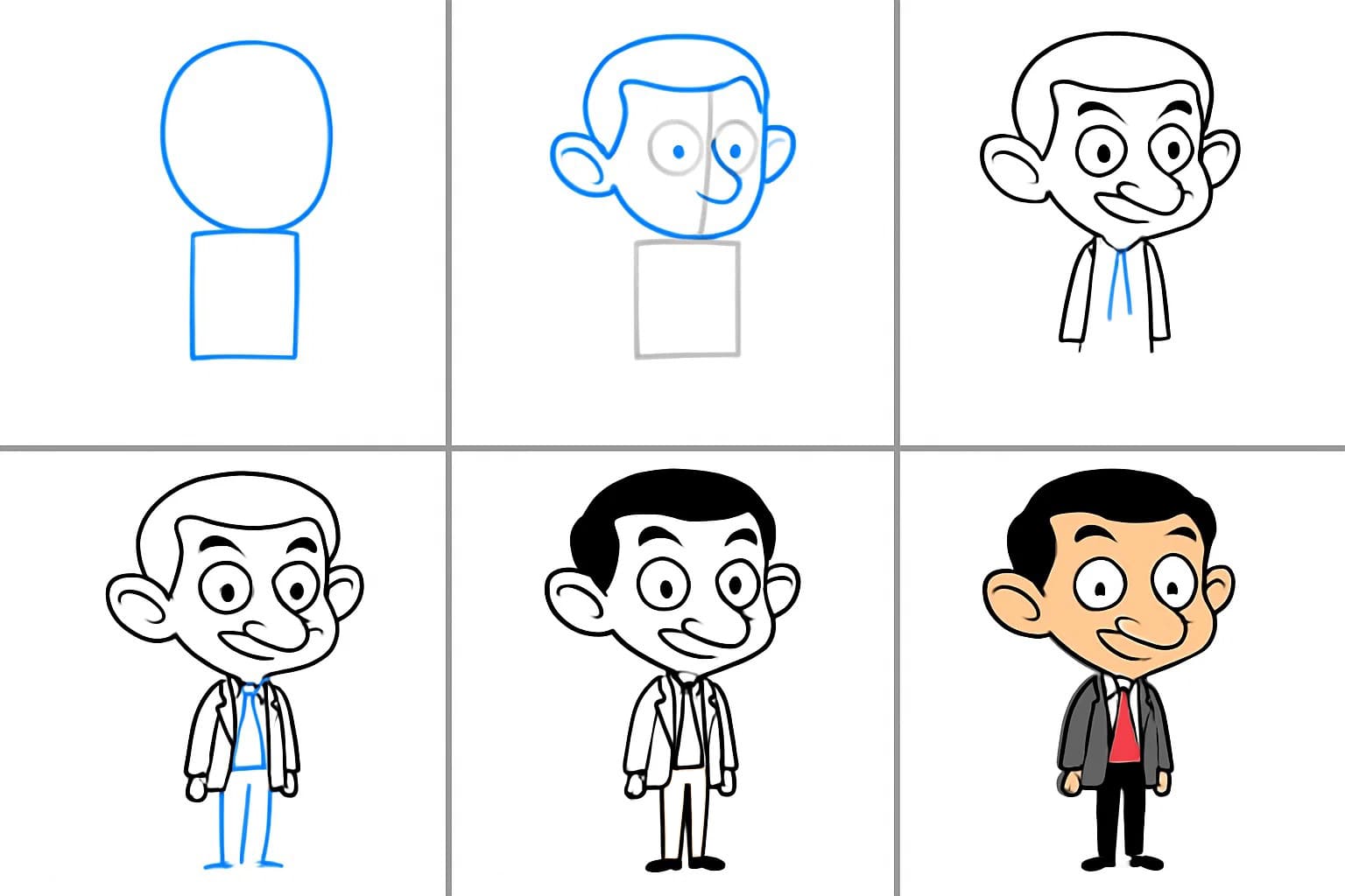 Mr. Bean For Kids Drawing Ideas