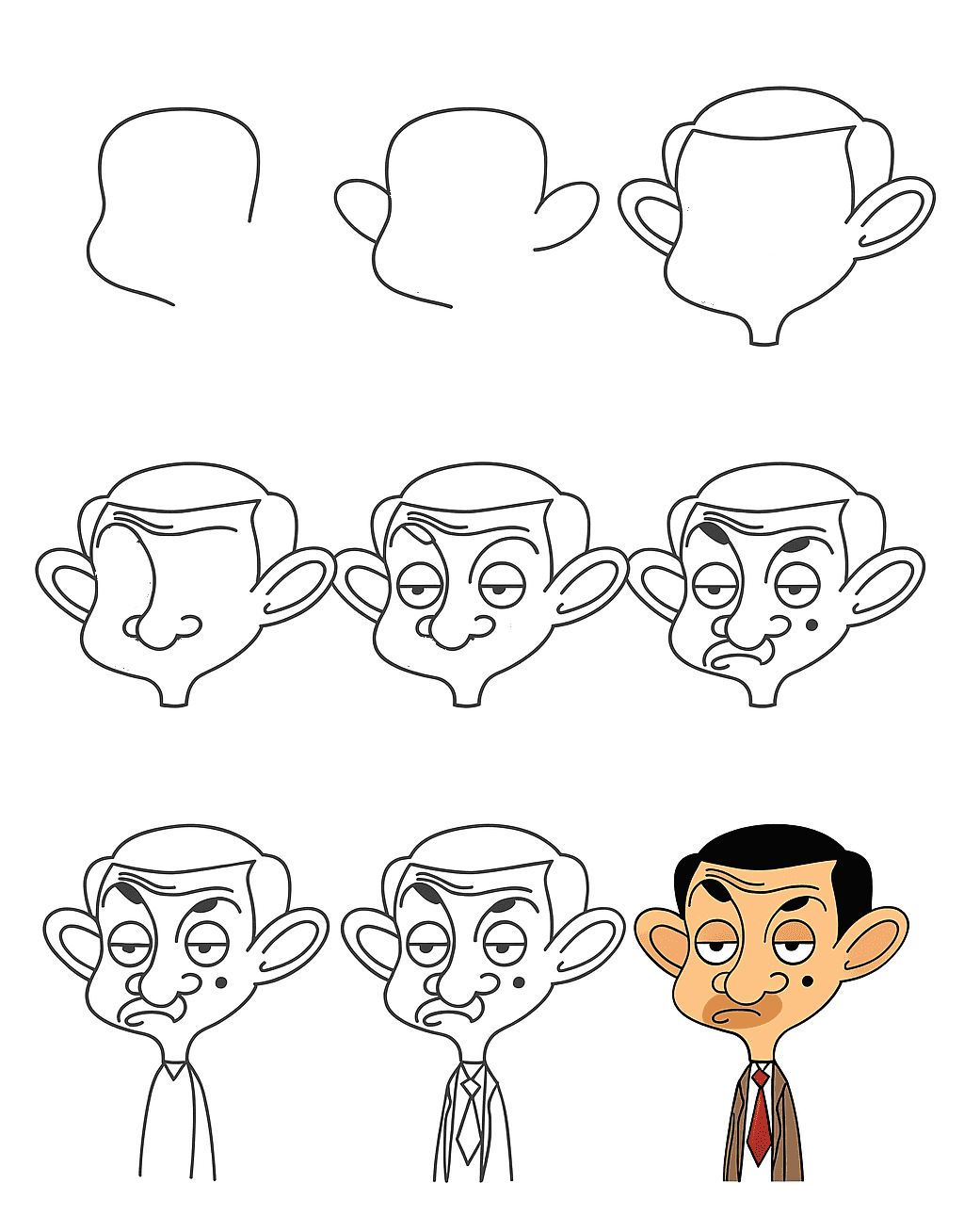 Mr. Bean Funny Drawing Ideas