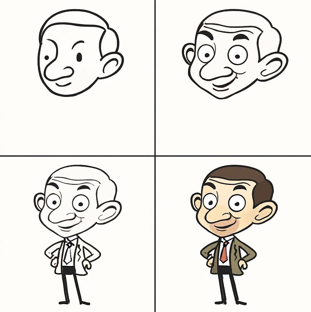 Mr. Bean Simple Drawing Ideas