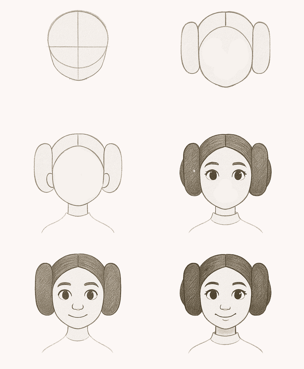 Princess Leia Cartoon Drawing Ideas