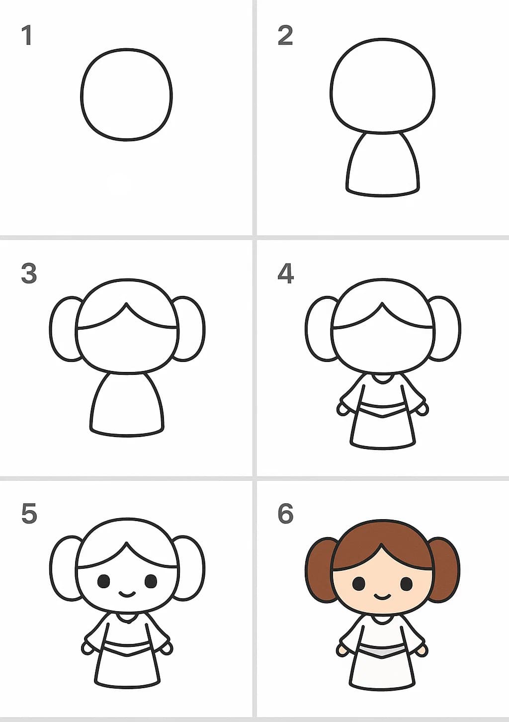 Princess Leia Chibi Drawing Ideas