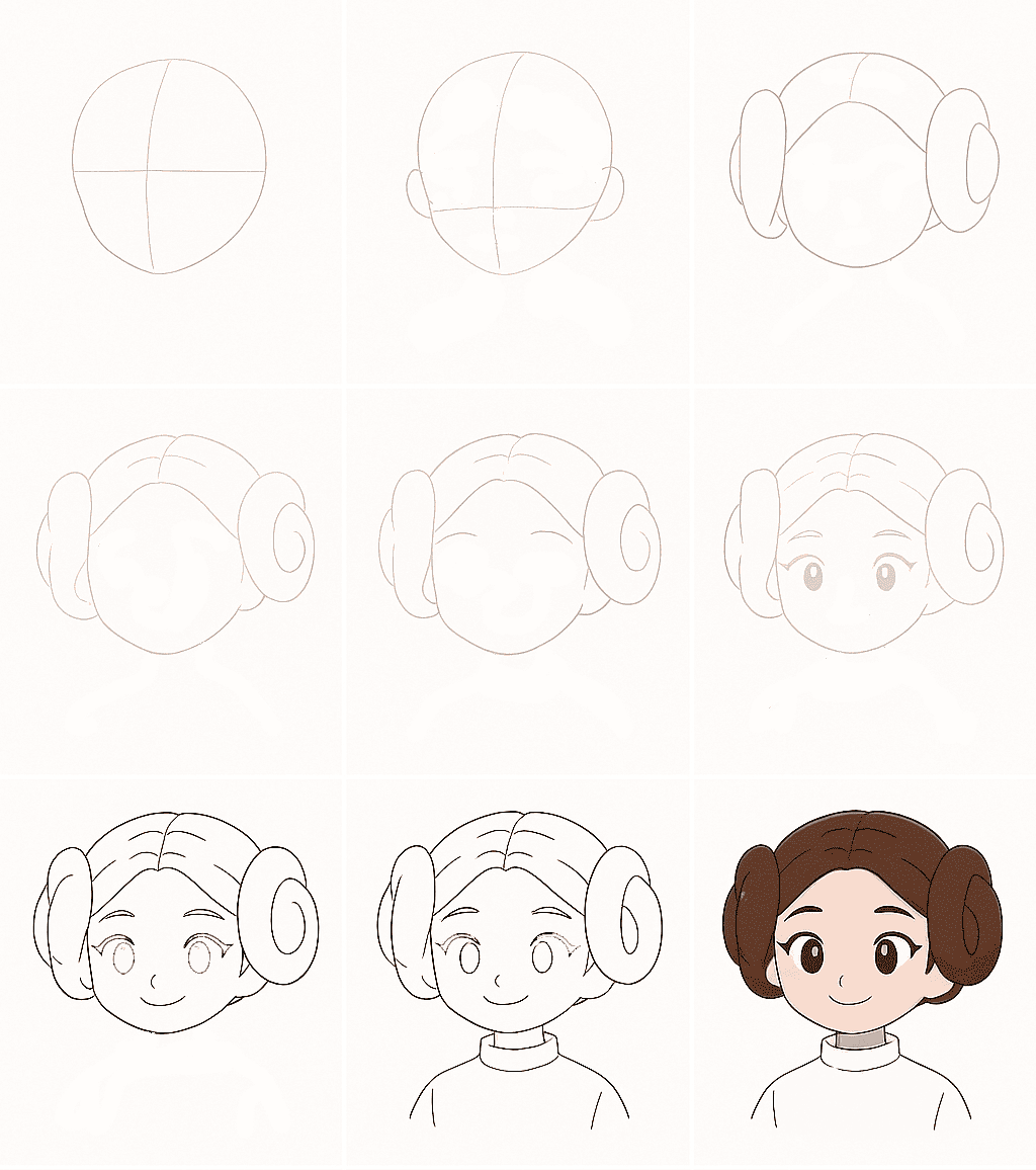 Princess Leia Cute Drawing Ideas