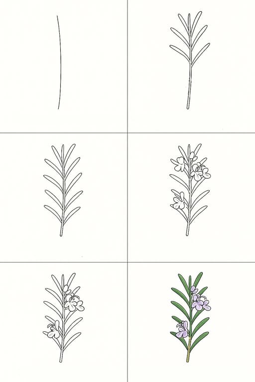 Rosemary Simple Drawing Ideas