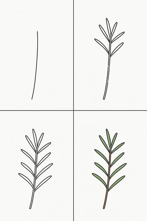 Rosemary Stem Drawing Ideas