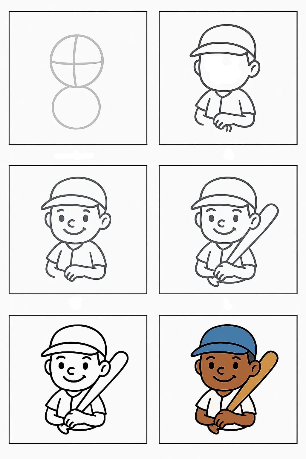 Smiling Jackie Robinson Drawing Ideas