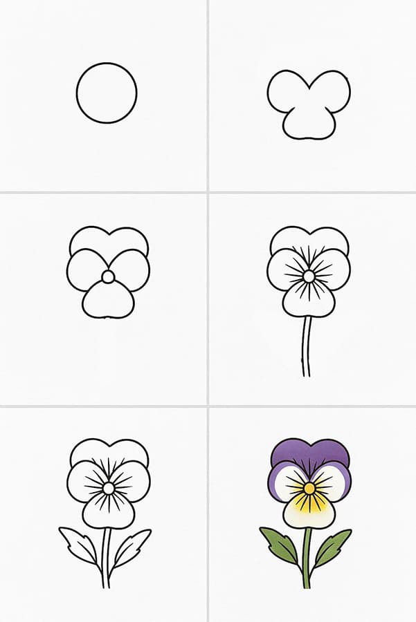 Violet Tricolor Drawing Ideas