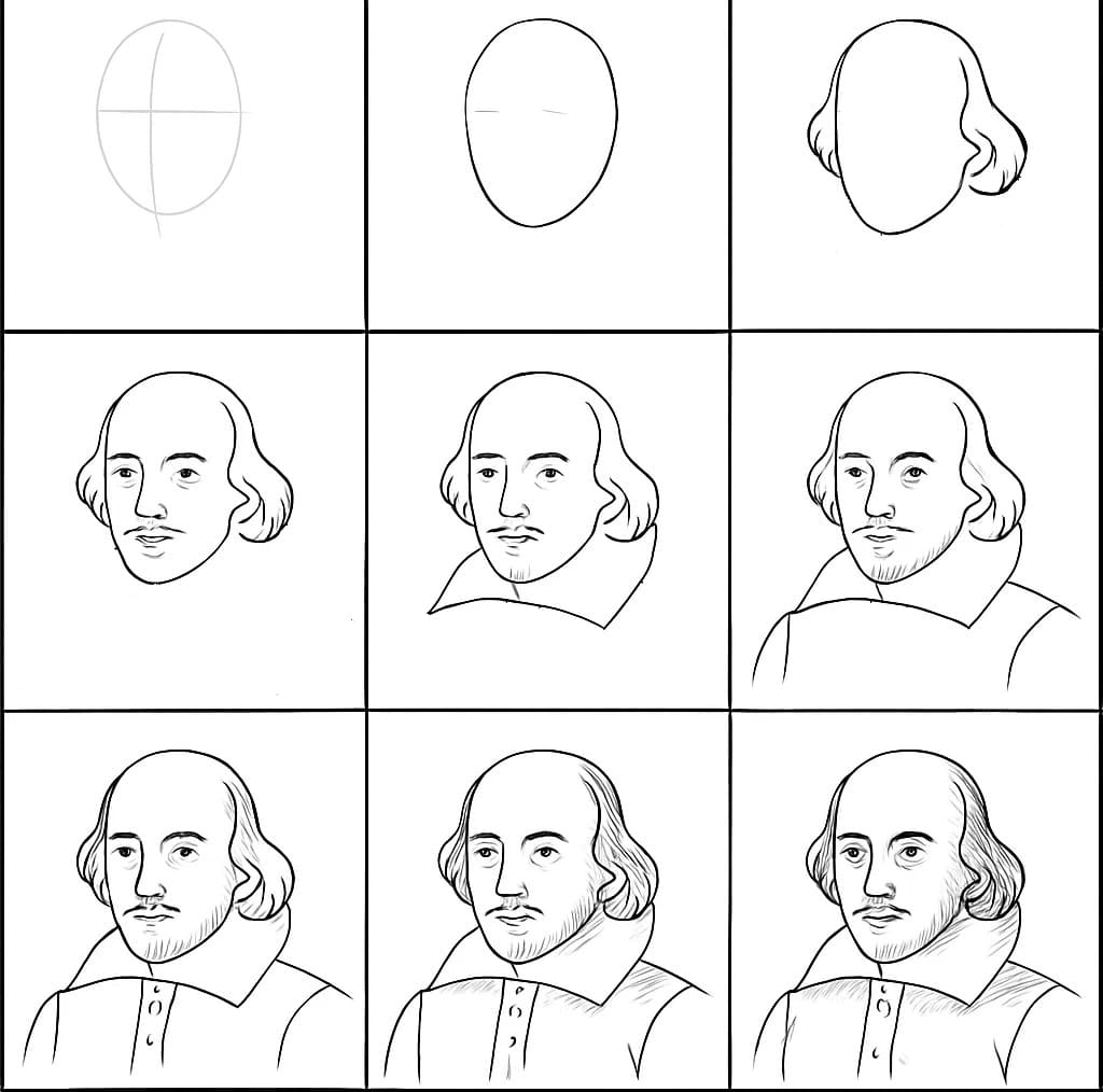 William Shakespeare Realistic Drawing Ideas