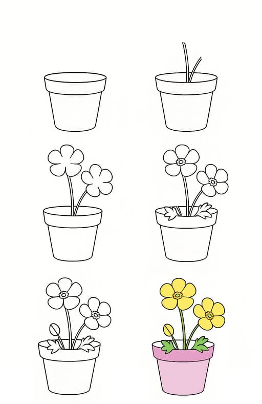 A Buttercup Pot Drawing Ideas