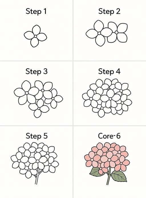 Adorable Hydrangea Drawing Ideas