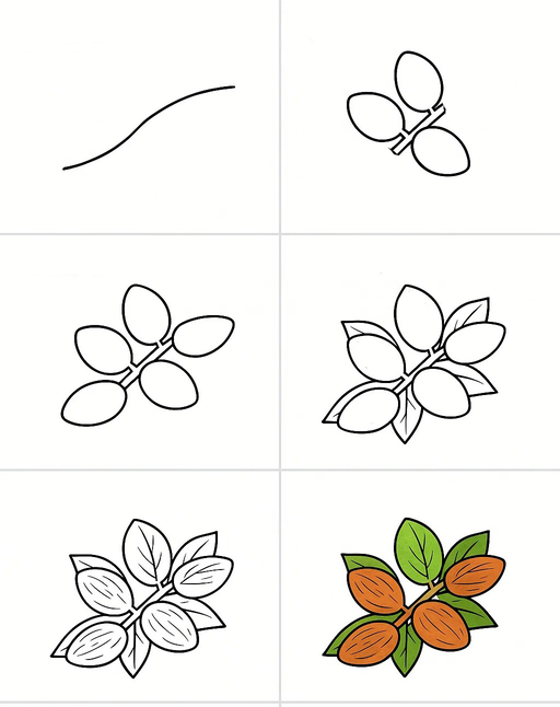 An Almond Branch Drawing Ideas