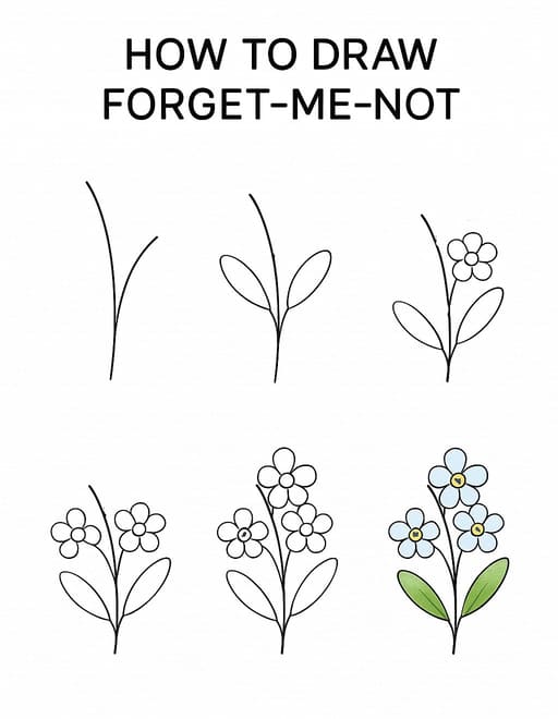 Basic Forget-Me-Not Drawing Ideas