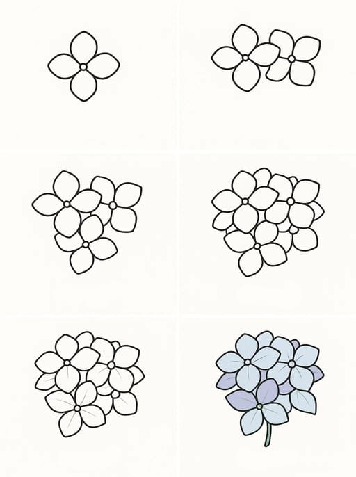 Basic Hydrangea Drawing Ideas