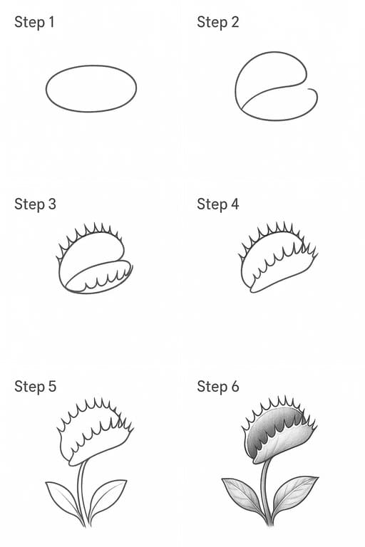 Basic Venus Flytrap Drawing Ideas